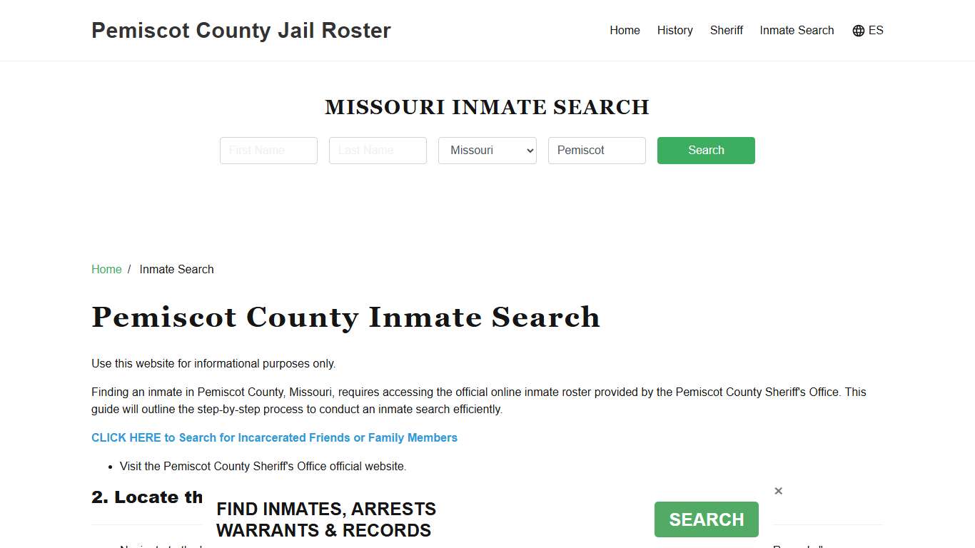 Pemiscot County, MO Detainee Lookup